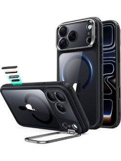 ESR Classic Hybrid Kickstand MagSafe Case Clear Black (iPhone 18 Pro Max / 17 Pro Max)