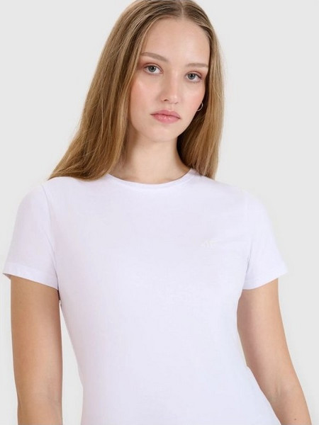 Women's slim plain T-shirt (2-pack) - Λευκό