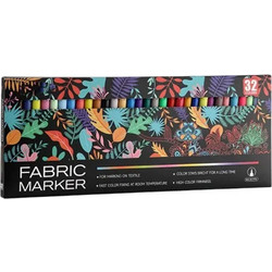 Fabric Markers Σετ 32 Μαρκαδόρων Υφάσματος Πολύχρωμοι για Ρούχα, T-Shirt, Τσάντες & DIY (SC2294)