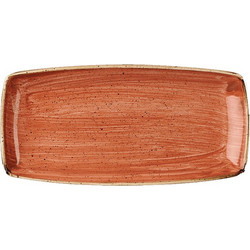 Πιατέλα Ορθογώνια Πορσελάνης Churchill 34,5x18,5εκ Stonecast Spiced Orange - σετ 6 τεμαχίων