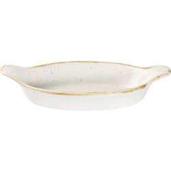 Σαγανάκι οβάλ Πορσελάνης Churchill 23,2x15,2εκ Stonecast Barley White - σετ 12 τεμαχίων