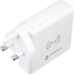 Forcell Multifunction Φορτιστής Χωρίς Καλώδιο με 2 Θύρες USB-A & Θύρα USB-C 15W Quick Charge 3.0 White