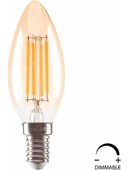 ΛΑΜΠΤΗΡΑΣ LED FILAMENT 4W E14 3000K ΧΡΥΣΟ DIMMABLE HM4048.02