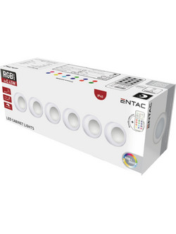 Φωτάκι Νυκτός Entac Mini Φορητό 0,45W RGB RC 6τμχ/σετ