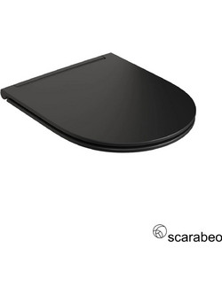 Scarabeo Moon 5520 Καπάκι Λεκάνης D-Shape Πλαστικό Slim Soft Close Μαύρο 502-5535BS-401