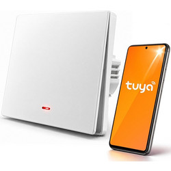Qoltec 52719 Smart 1-Gang Light Switch | Wi-Fi | Timer | Tuya | Smart life | White