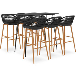 vidaXL Σετ Επίπλων Μπαρ 120x60x105 εκ. (Κωδ. 3014185) - 7-τεμαχίων-μαύρο