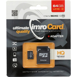 Imro microSDXC 64GB Class 10 U3 UHS-III + Adapter