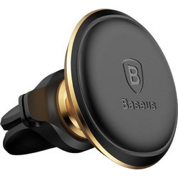 Baseus Magnetic Air Vent Car Mount Holder With Cable Clip Gold (C40141201G13-00) Μαύρο-Χρυσό