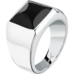 Γυναικείο Δαχτυλίδι Karl Lagerfeld Charms KLAYD290 Ασημί Με Μαύρη Πέτρα
