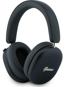 Guess Metal Script Logo GUBHP10HMBSK Ασύρματα Bluetooth Ακουστικά Over Ear με Noise Cancelling Μαύρα