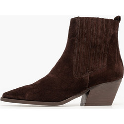 Sante Γυναικεία Μποτάκια Cowgirl Suede Καφέ με Χοντρό Χαμηλό Τακούνι 26-530