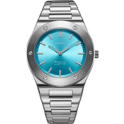 D1 Milano Ultra Thin Ice Sealed Ανδρικό Ρολόι με Ασημί Μεταλλικό Μπρασελέ και Μπλε Καντράν D1-UCBU03