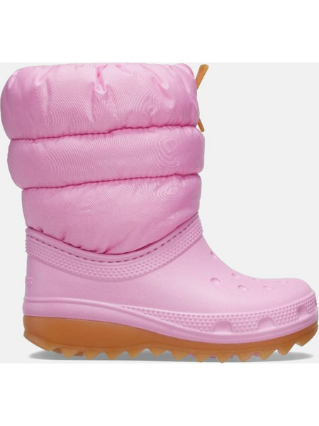 Crocs Classic Neo Puff Παιδικά Μποτάκια 207684-6XQ Pink Tweed/Gum