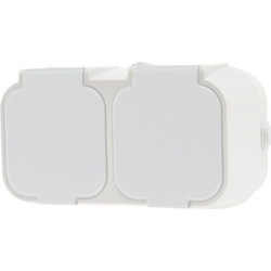 GEYER Πρίζα διπλή IP54 H2-B52GM-W λευκή