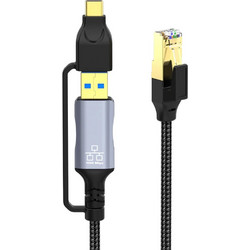 Andowl Q-SJ320 Adapter USB-A/C To RJ45 Black