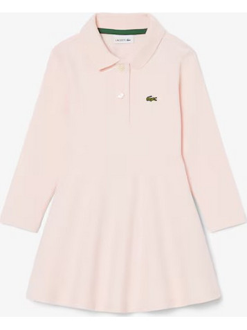 Lacoste Παιδικό Φόρεμα Stretch Pique Ροζ