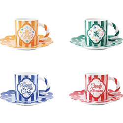 Set of 4 Cups with Saucers NCANDY003 Bialetti
