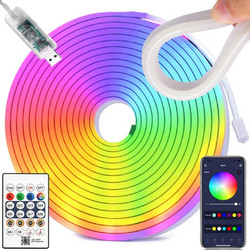LED Neon Flex RGB 5 m με Bluetooth, Τηλεχειριστήριο και Τροφοδοσία USB