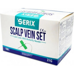 Πεταλούδες Φλεβοκέντησης (Scalp Vein Set) 21G με Luer Lock, Serix - Επαγγελματικό πακέτο 10 κουτιά x 100 τεμ. 21G