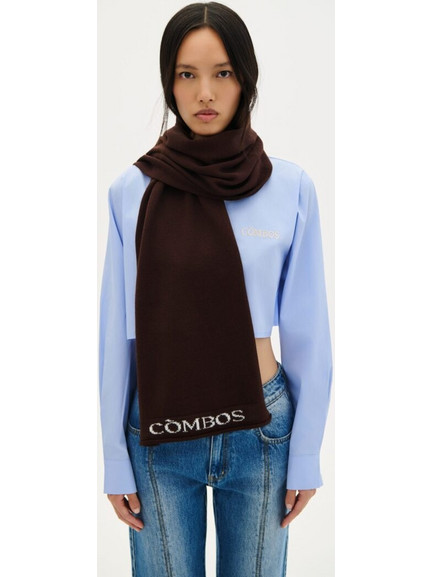 Combos Knitwear SCARF COMBOS - BROWN / OFF WHITE / BLACK Black