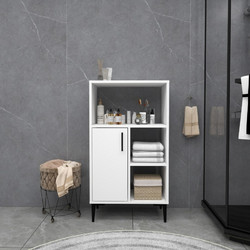 Multi Purpose Cabinet Sanimas White Melamine Coated Particle Board 60x35x108.6 cm