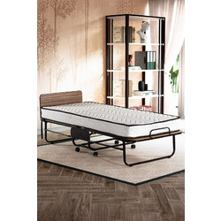 Folding Bed Katlanir White, Black Fabric: 90 Gr/m2 Jacquard Width: 80 cm Depth: 190 cm