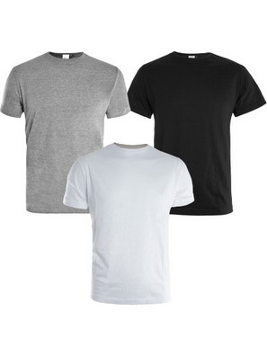 KAPRIOL SET Μπλουζάκι T-SHIRT σετ 3τεμ. (Γκρι - Λευκό -Μαύρο) - KAPRIOL(28905)