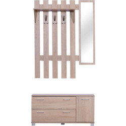HOMCOM Σετ Ξύλινο Έπιπλο Εισόδου με Καθρέπτη 90 x 24 x 43.5 cm 837-021AK