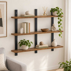 vidaXL Ράφι Τοίχου Παλαιωμένο ξύλο 79.5x13.5x58cm 1 τεμ