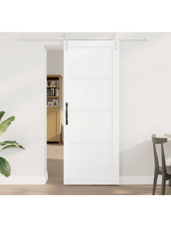 vidaXL Πόρτα Εσωτερική Συρόμενη Ξύλινη Λευκή 78x202cm 3449921