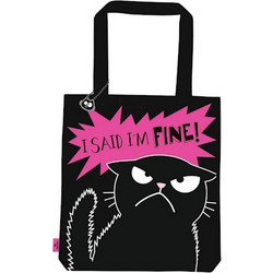 MOSES ΤΣΑΝΤΑ ΩΜΟΥ SHOPPER ED THE CAT I SAID IM FINE ΜΑΥΡΗ M27544
