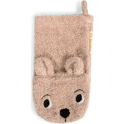 Filibabba - Bear Baby Bath Mitt - Lyserod - 12-48 m