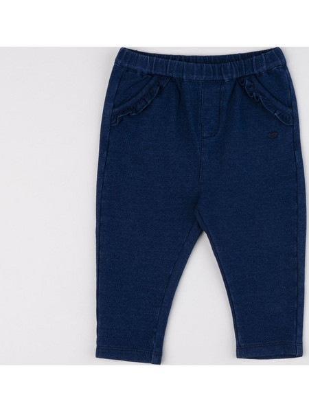 βρεφικό jeggings μπλε σκούρο με βολάν για κορίτσι