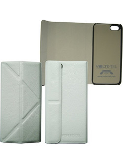 ΘΗΚΗ IPHONE SE/5/5S PU LEATHER BOOK-STAND WHITE VOLTE-TEL