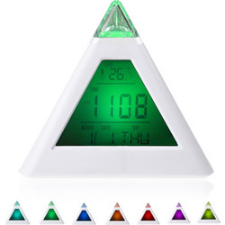Ψηφιακό Ξυπνητήρι Θερμόμετρο 7 Χρωμάτων C/F (515)