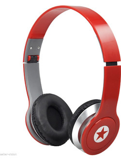 DJ Style Foldable Over Ear Headset Wired 3.5mm RED (301771)