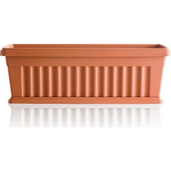 BAMA ITALY Ζαρντινιέρα Κήπου/Μπαλκονιού 40x18.5x16.5cm 7lt με Πιάτο Κεραμιδί