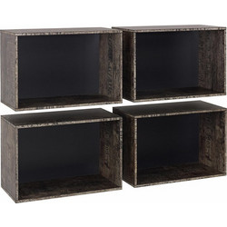 ΚΟΥΤΙ ΑΠΟΘΗΚΕΥΣΗΣ BLACK - BROWN VINTAGE LOOK ΣΕΤ 4 ΤΕΜΑΧΙΑ Πλάτος:52cm x Βάθος:26cm x Ύψος:34cm