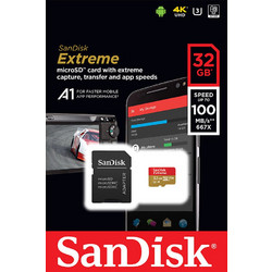 Sandisk Extreme Plus MicroSDHC 32GB Class 10 U3 V30 UHS-I A1 100MB/s + Adapter