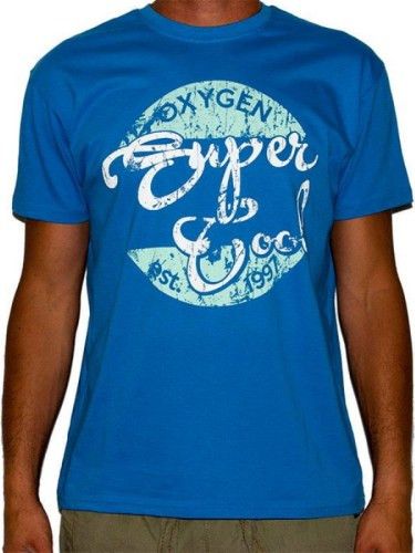 t shirt με στάμπα OXYGEN L-blue OX40409-1