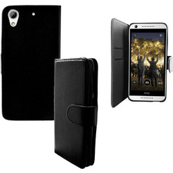 HTC Desire 626 - Δερμάτινη Stand Θήκη Πορτοφόλι Μαύρο (OEM)
