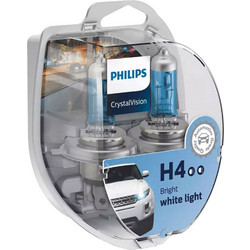 Philips H4 Crystal Vision Αλογόνου 12V 60/55W 2τμχ