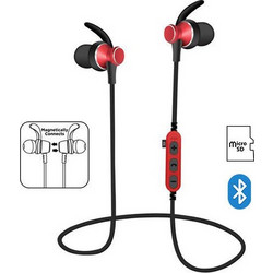 Platinet PM1060 Ακουστικά Bluetooth In Ear Ανθεκτικά στο Νερό Red