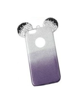 Back Cover Σιλικόνης Glitter Ears As Mickey Μαύρη S8