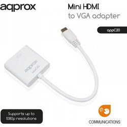 Approx Adapter Mini HDMI Male to VGA Female White C20