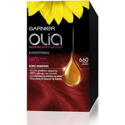 Garnier Olia 6.60 Έντονο Κόκκινο Μόνιμη Βαφή Μαλλιών Χωρίς Αμμωνία 60ml