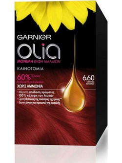Garnier Olia 6.60 Έντονο Κόκκινο Μόνιμη Βαφή Μαλλιών Χωρίς Αμμωνία 60ml