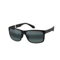 Maui Jim 432-2M Ανδρικά Γυαλιά Ηλίου Ορθογώνια Κοκάλινα Μαύρα με Μαύρο Καθρέπτη Φακό