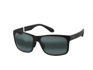 Maui Jim 432-2M Ανδρικά Γυαλιά Ηλίου Ορθογώνια Κοκάλινα Μαύρα με Μαύρο Καθρέπτη Φακό